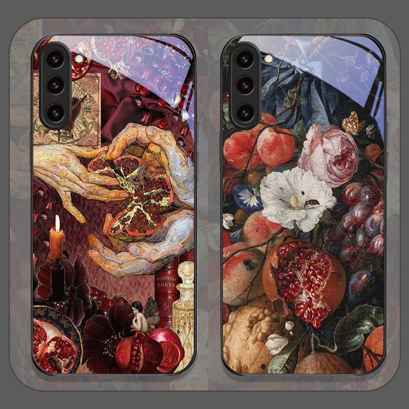 Samsung Galaxy S24 - Luxurious Pomegranate Flower Pattern Tempered Glass