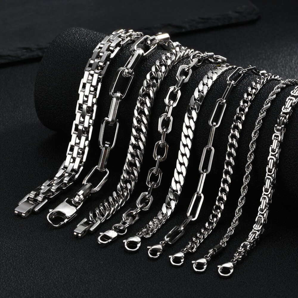 Punk Silver Color Men's Chain  - Ceramic Link Bracelet review and price