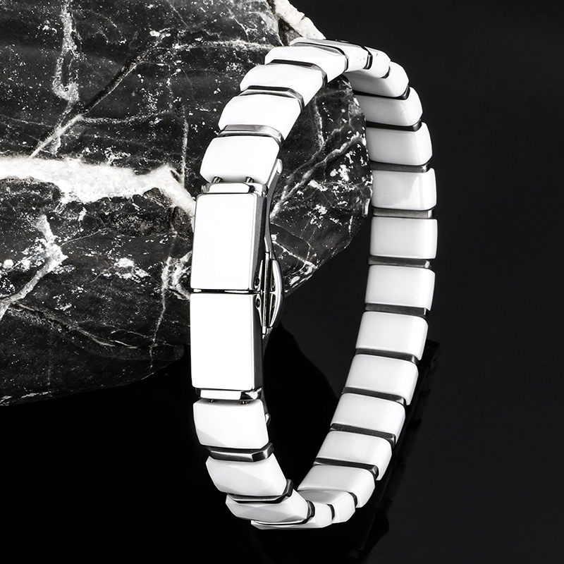 White Black Men Health Bracele - Ceramic Link Bracelet review and price