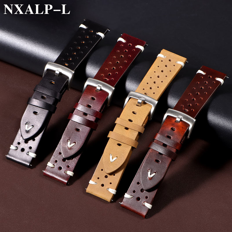 Retro Oil Wax Discoloration Le - Nylon Nato Strap review and price