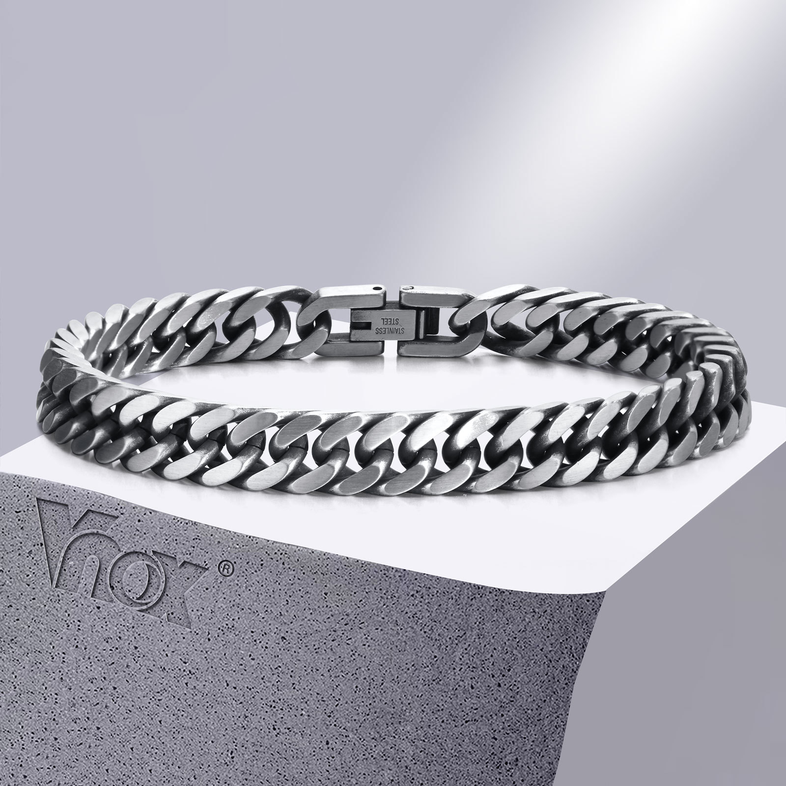 Vnox Chunky Retro Cuban Chain  - Ceramic Link Bracelet review and price