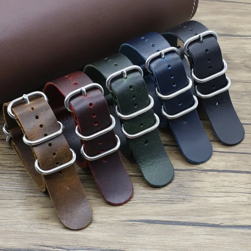 Vintage Genuine Leather Watch  - Nylon Nato Strap review and price