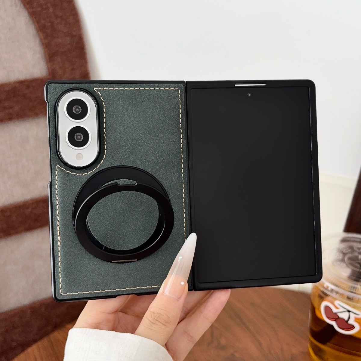 Luxury Sheepskin Leather Phone - Magnetic Charging Stand review and price