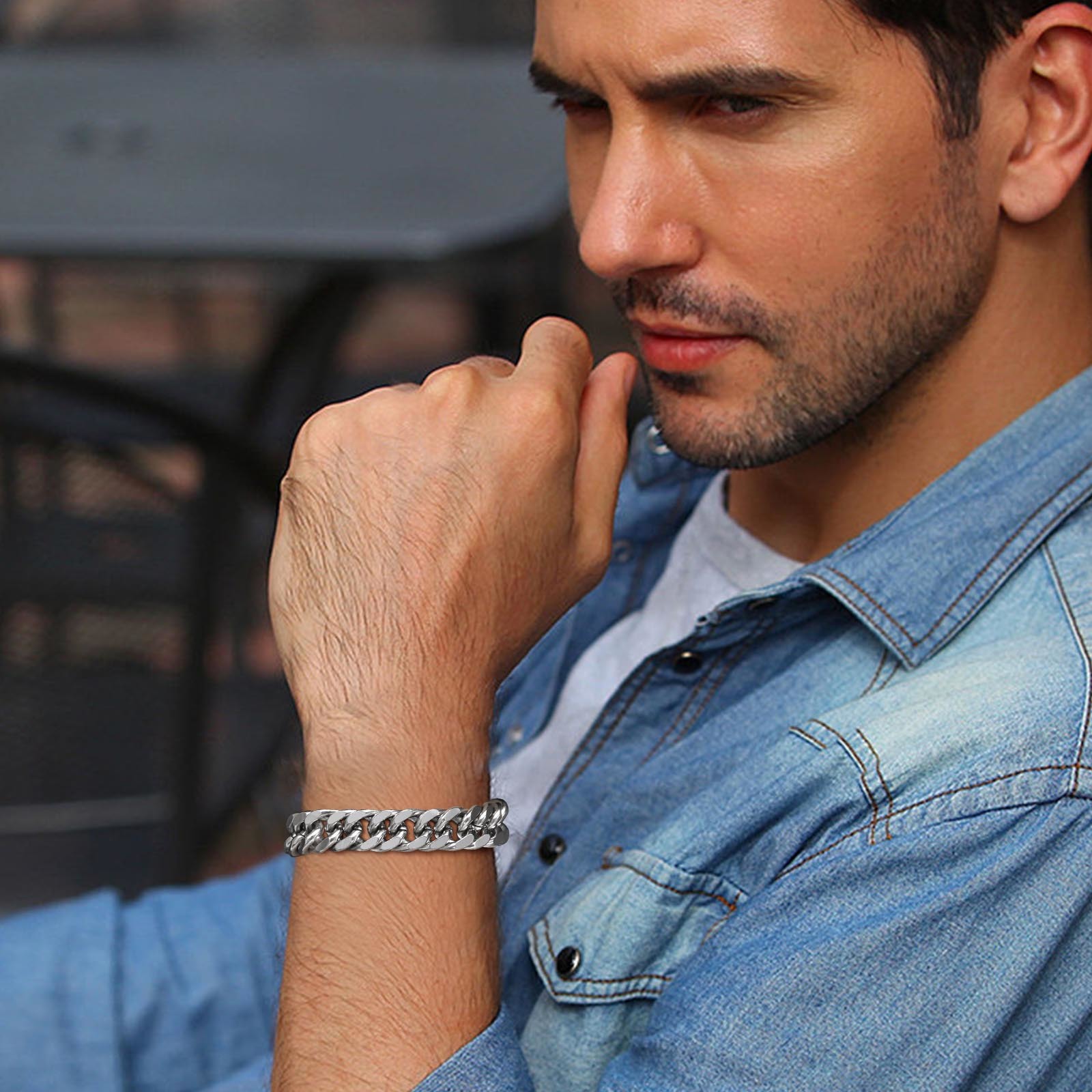 Men's Chunky 8/10/12/15MM Stai - Ceramic Link Bracelet review and price