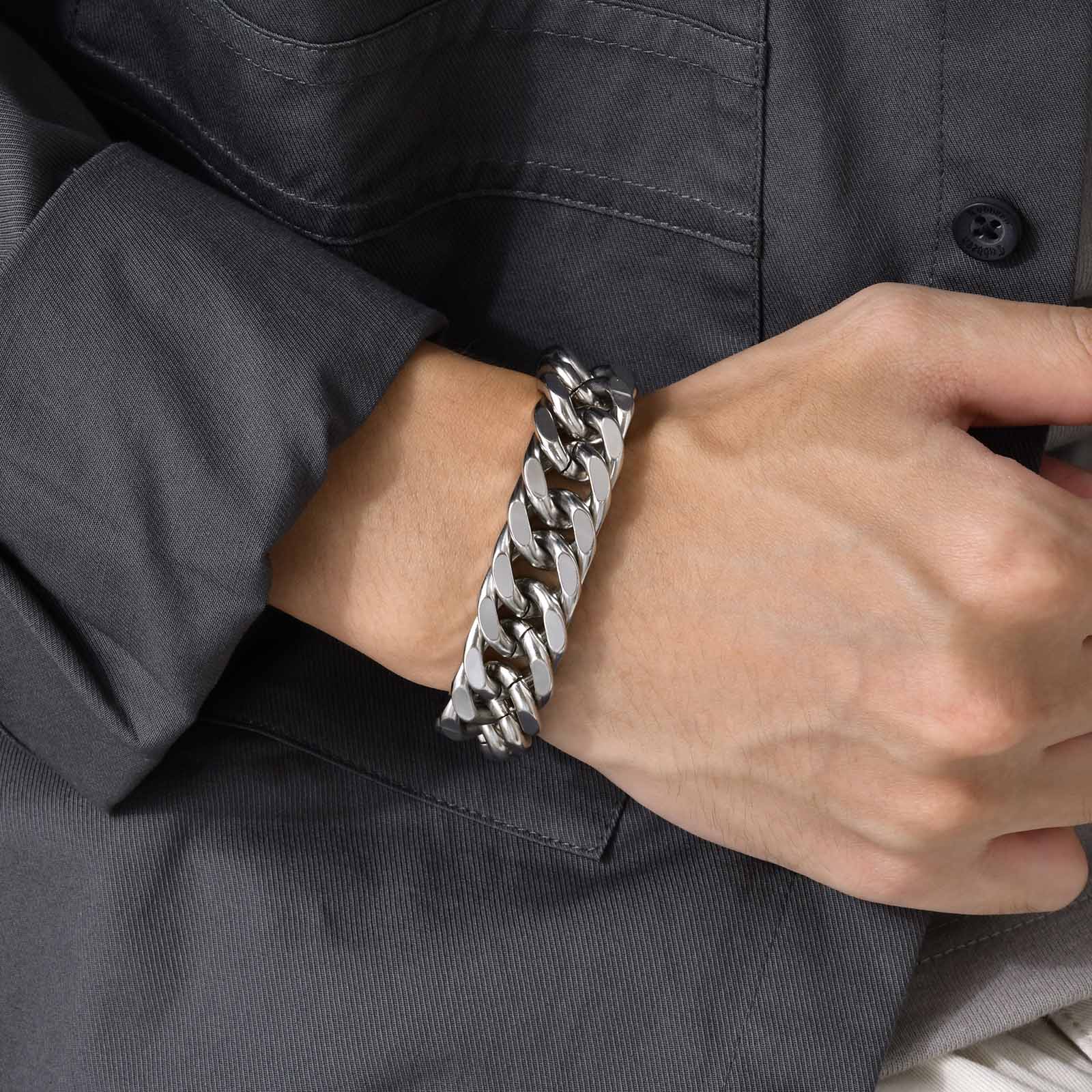Men's Chunky 8/10/12/15MM Stai - Ceramic Link Bracelet review and price