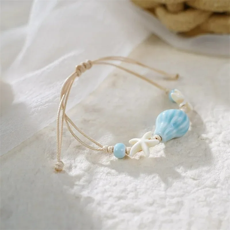 Bohemian Conch Starfish Shells - Ceramic Link Bracelet review and price